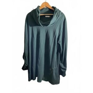 Chalet et ceci  Cowl Neck Tunic In Evergreen XL